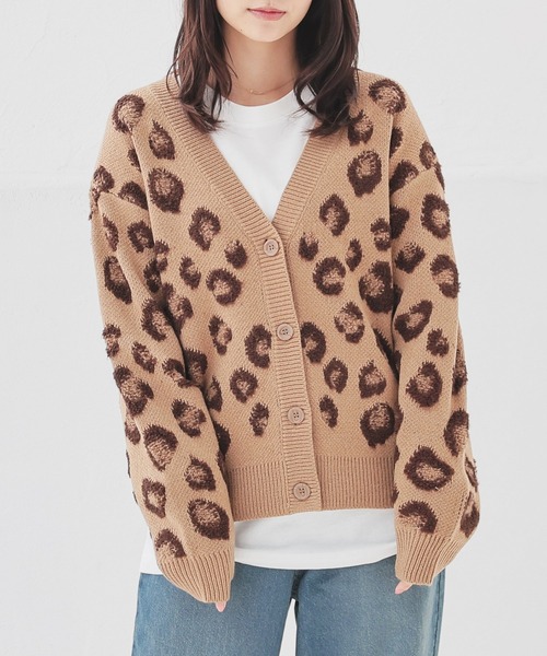 総柄Vネックカーディガン（カーディガン/ボレロ）｜Honeys（ハニーズ