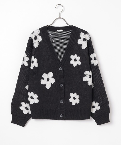 柄カーディガン（黒） ペイズリー柄 カーディガン レディース トップス 送料無料・メール便