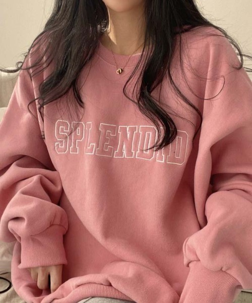 WEGO（ウィゴー）の「WEGO/レター刺繍カジュアルゆったりスウェット（スウェット・レディース・ピンク/ブルー/オフホワイト・MEDIUM/LARGE）」の15枚目の写真