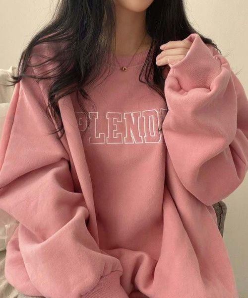 WEGO（ウィゴー）の「WEGO/レター刺繍カジュアルゆったりスウェット（スウェット・レディース・ピンク/ブルー/オフホワイト・MEDIUM/LARGE）」の16枚目の写真