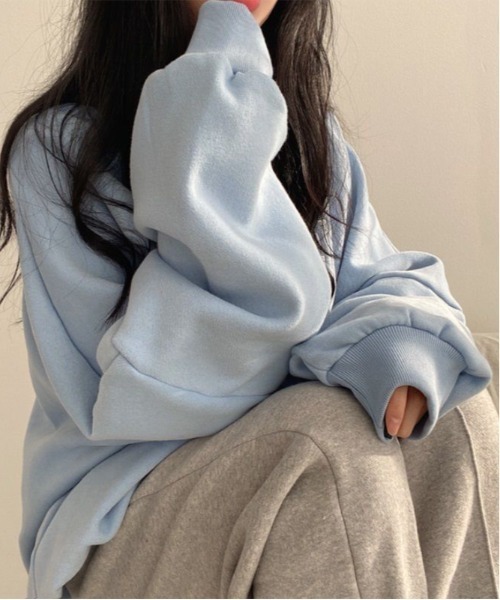 WEGO（ウィゴー）の「WEGO/レター刺繍カジュアルゆったりスウェット（スウェット・レディース・ピンク/ブルー/オフホワイト・MEDIUM/LARGE）」の9枚目の写真