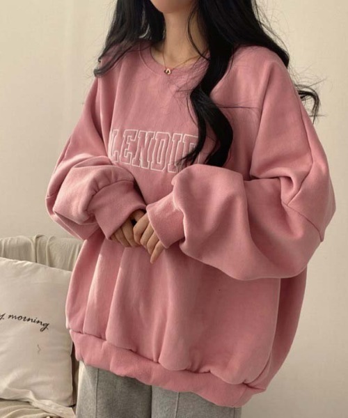 WEGO（ウィゴー）の「WEGO/レター刺繍カジュアルゆったりスウェット（スウェット・レディース・ピンク/ブルー/オフホワイト・MEDIUM/LARGE）」の10枚目の写真