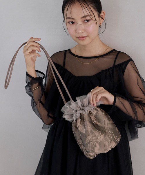 heather 浴衣　菊ホワイト　チュールバッグバッグ　セット heather 浴衣 菊ホワイト チュールバッグバッグ セット Heather