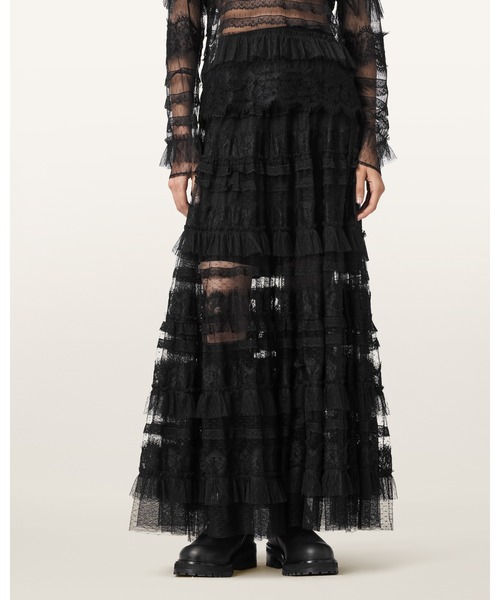 ALLSAINTS（オールセインツ）の「ARLEA TULLE MAXI SKIRT | ARLEA チュール マキシ スカート（スカート・レディース・ブラック・4/6/8/10）」の3枚目の写真
