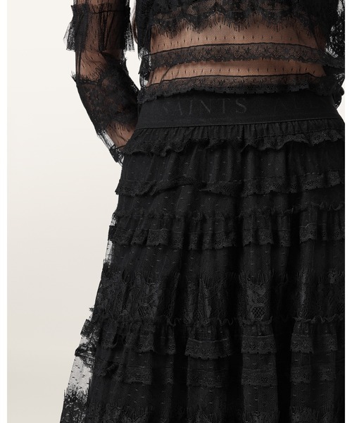 ALLSAINTS（オールセインツ）の「ARLEA TULLE MAXI SKIRT | ARLEA チュール マキシ スカート（スカート・レディース・ブラック・4/6/8/10）」の4枚目の写真