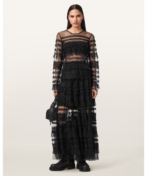ALLSAINTS（オールセインツ）の「ARLEA TULLE MAXI SKIRT | ARLEA チュール マキシ スカート（スカート・レディース・ブラック・4/6/8/10）」の5枚目の写真