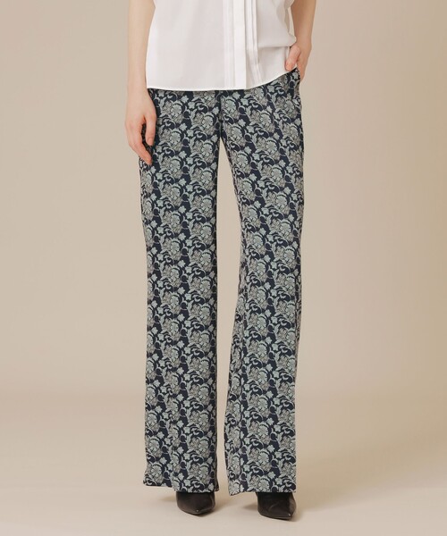 MACKINTOSH LONDON(マッキントッシュ ロンドン)の「【BIBURY FLOWER】バイカラーバイブリーサテンパンツ(その他パンツ・レディース・ブラウン系その他5/ネイビー・38)」の2枚目の写真