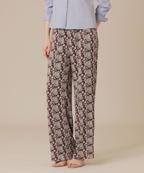 MACKINTOSH LONDON(マッキントッシュ ロンドン)の「【BIBURY FLOWER】バイカラーバイブリーサテンパンツ(その他パンツ・レディース・ブラウン系その他5/ネイビー・38)」の1枚目の写真