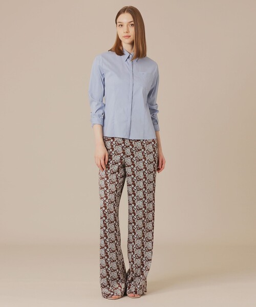 MACKINTOSH LONDON(マッキントッシュ ロンドン)の「【BIBURY FLOWER】バイカラーバイブリーサテンパンツ(その他パンツ・レディース・ブラウン系その他5/ネイビー・38)」の4枚目の写真