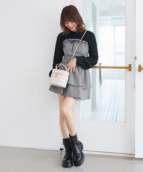 MAJESTIC LEGON（マジェスティックレゴン）の「ビジューキルティングバニティ（ショルダーバッグ・レディース・ピンク/アイボリー/ブラック・FREE）」の19枚目の写真