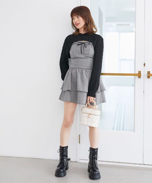 MAJESTIC LEGON（マジェスティックレゴン）の「ビジューキルティングバニティ（ショルダーバッグ・レディース・ピンク/アイボリー/ブラック・FREE）」の22枚目の写真