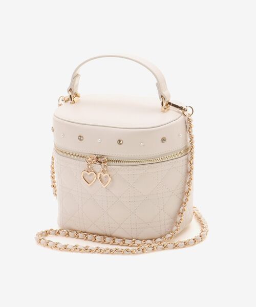 MAJESTIC LEGON（マジェスティックレゴン）の「ビジューキルティングバニティ（ショルダーバッグ・レディース・ピンク/アイボリー/ブラック・FREE）」の7枚目の写真