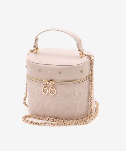 MAJESTIC LEGON（マジェスティックレゴン）の「ビジューキルティングバニティ（ショルダーバッグ・レディース・ピンク/アイボリー/ブラック・FREE）」の8枚目の写真