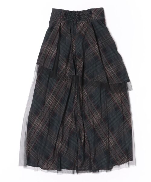 CLEAR BASIC（クリアベーシック）の「【低身長用サイズ有】シャーリング切替アシンメトリーチュールスカート［大人 カジュアル 着回し力抜群］≪AW新作≫（スカート・レディース・ネイビー/ブラウン・F/PF）」の18枚目の写真