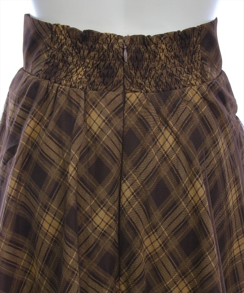 CLEAR BASIC（クリアベーシック）の「【低身長用サイズ有】シャーリング切替アシンメトリーチュールスカート［大人 カジュアル 着回し力抜群］≪AW新作≫（スカート・レディース・ネイビー/ブラウン・F/PF）」の10枚目の写真