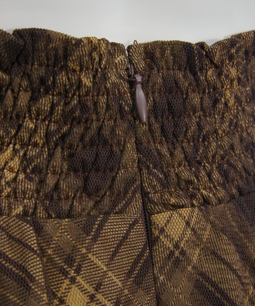 CLEAR BASIC（クリアベーシック）の「【低身長用サイズ有】シャーリング切替アシンメトリーチュールスカート［大人 カジュアル 着回し力抜群］≪AW新作≫（スカート・レディース・ネイビー/ブラウン・F/PF）」の11枚目の写真