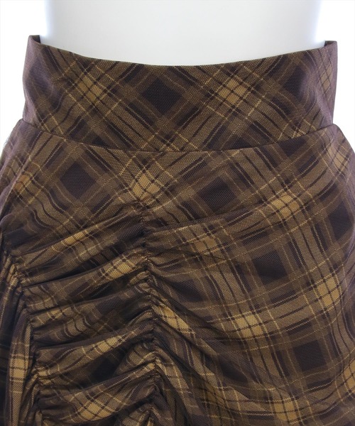 CLEAR BASIC（クリアベーシック）の「【低身長用サイズ有】シャーリング切替アシンメトリーチュールスカート［大人 カジュアル 着回し力抜群］≪AW新作≫（スカート・レディース・ネイビー/ブラウン・F/PF）」の12枚目の写真