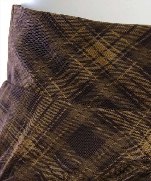 CLEAR BASIC（クリアベーシック）の「【低身長用サイズ有】シャーリング切替アシンメトリーチュールスカート［大人 カジュアル 着回し力抜群］≪AW新作≫（スカート・レディース・ネイビー/ブラウン・F/PF）」の14枚目の写真