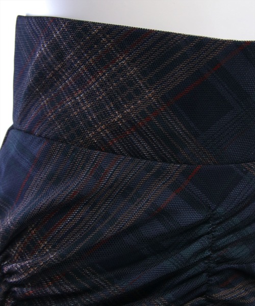 CLEAR BASIC（クリアベーシック）の「【低身長用サイズ有】シャーリング切替アシンメトリーチュールスカート［大人 カジュアル 着回し力抜群］≪AW新作≫（スカート・レディース・ネイビー/ブラウン・F/PF）」の15枚目の写真