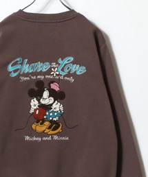 Disney（ディズニー）の「2025AW Disney/ディズニー 裏起毛 ミッキー ミニー フロント刺繍 ヴィンテージカスレプリントスウェット トレーナー（スウェット）」
