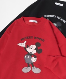新品タグ付き Disney Moussy スウェット 刺繍 赤 MICKEY MOUSE ミッキーマウス ディズニー スウェット 赤 USA刺繍