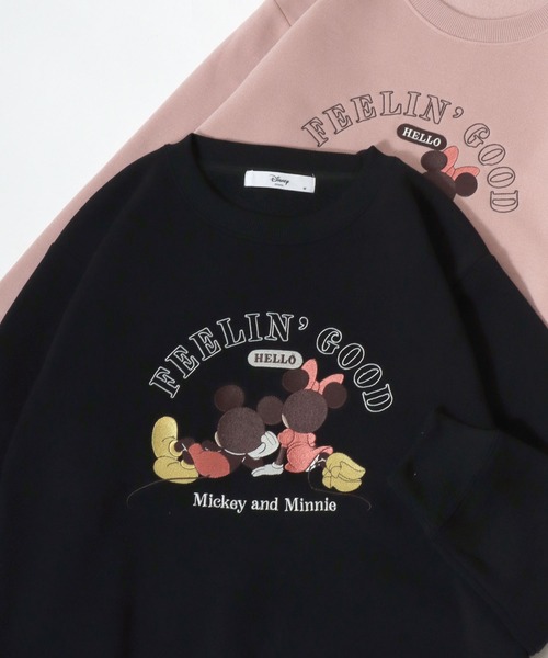 Disney（ディズニー）の「Disney/ディズニー 裏起毛 ミッキー ミニー