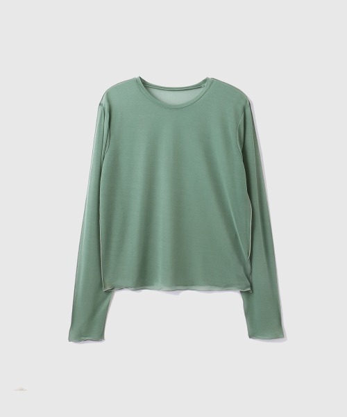 VICKY（ビッキー）の「セカンドスキンシアープルオーバー≪手洗い可能≫（Tシャツ/カットソー・レディース・ブラック/オフホワイト/グリーン・M）」の4枚目の写真