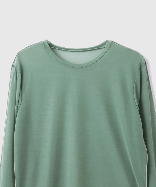 VICKY（ビッキー）の「セカンドスキンシアープルオーバー≪手洗い可能≫（Tシャツ/カットソー・レディース・ブラック/オフホワイト/グリーン・M）」の6枚目の写真