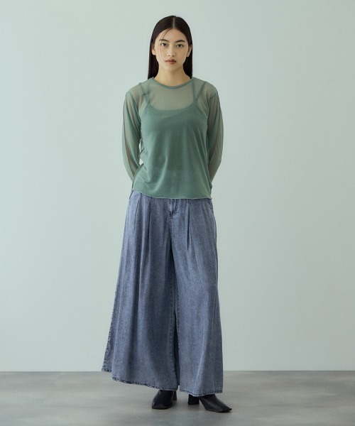 VICKY（ビッキー）の「セカンドスキンシアープルオーバー≪手洗い可能≫（Tシャツ/カットソー・レディース・ブラック/オフホワイト/グリーン・M）」の14枚目の写真