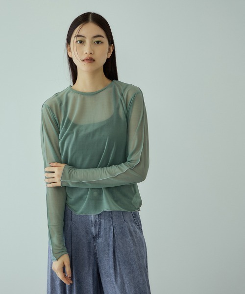 VICKY（ビッキー）の「セカンドスキンシアープルオーバー≪手洗い可能≫（Tシャツ/カットソー・レディース・ブラック/オフホワイト/グリーン・M）」の11枚目の写真