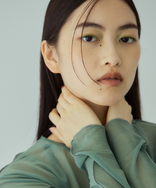 VICKY（ビッキー）の「セカンドスキンシアープルオーバー≪手洗い可能≫（Tシャツ/カットソー・レディース・ブラック/オフホワイト/グリーン・M）」の13枚目の写真