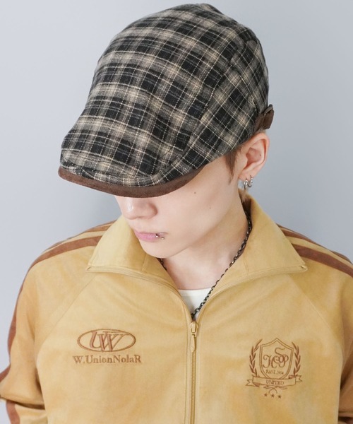 SPINNS(スピンズ)の「コットンハンチング/チェック(ハンチング/ベレー帽・メンズ・レッド/ベージュ・ONESIZE)」の2枚目の写真