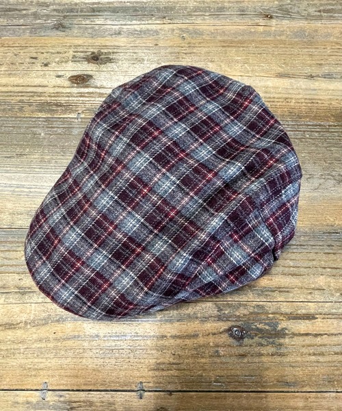 SPINNS(スピンズ)の「コットンハンチング/チェック(ハンチング/ベレー帽・メンズ・レッド/ベージュ・ONESIZE)」の1枚目の写真