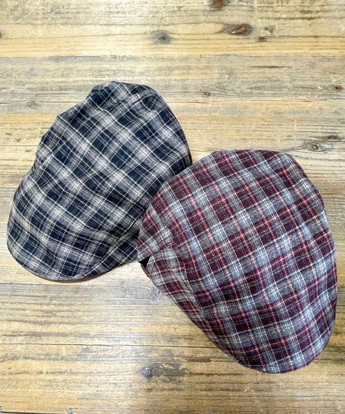 SPINNS(スピンズ)の「コットンハンチング/チェック(ハンチング/ベレー帽・メンズ・レッド/ベージュ・ONESIZE)」の5枚目の写真