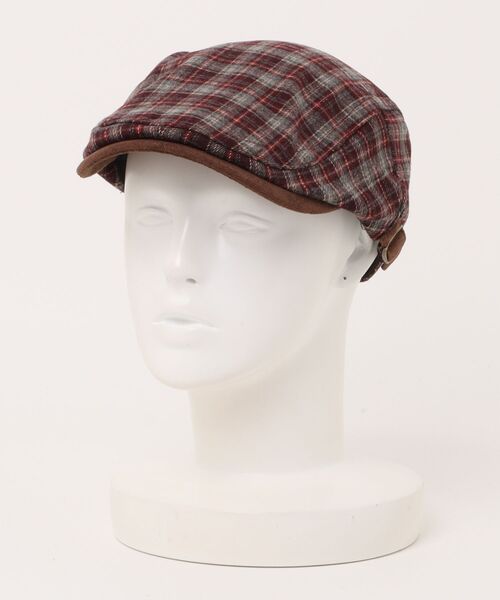 SPINNS(スピンズ)の「コットンハンチング/チェック(ハンチング/ベレー帽・メンズ・レッド/ベージュ・ONESIZE)」の4枚目の写真