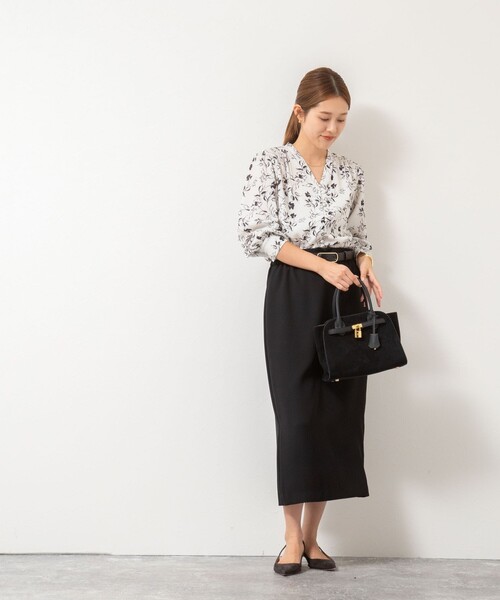 セール】ウォッシャブルジョーゼットVネックブラウス（シャツ/ブラウス