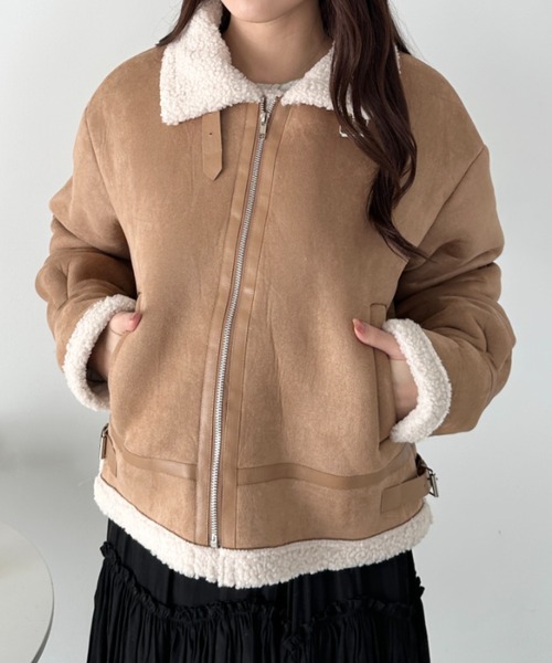 超美品 ヴィンテージ リアルムートンジャケット ブラウン セール】ヴィンテージライクムートンジャケット（ブルゾン）｜CLEA