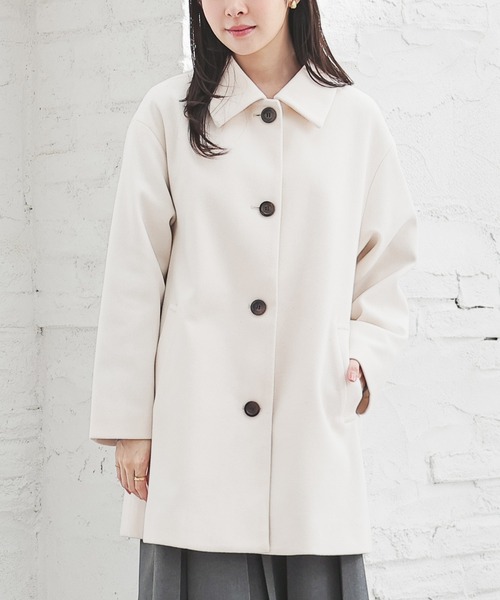 Honeys（ハニーズ）の「ステンカラーコート（ステンカラーコート・レディース・ブラウン系その他/ブラック/アイボリー/ベージュ/杢グレー・S/M/LL/L）」の8枚目の写真