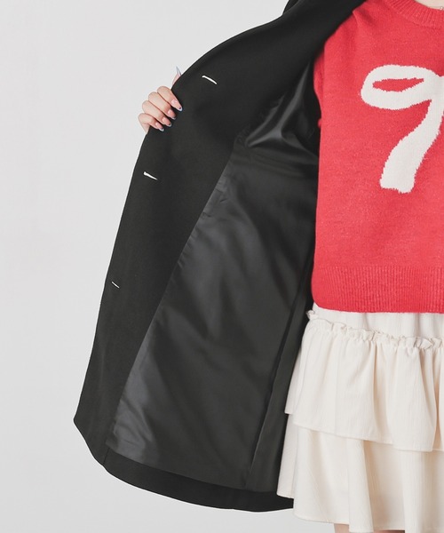 Honeys（ハニーズ）の「ステンカラーコート（ステンカラーコート・レディース・ブラウン系その他/ブラック/アイボリー/ベージュ/杢グレー・S/M/LL/L）」の13枚目の写真