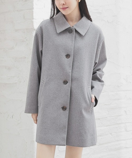 Honeys（ハニーズ）の「ステンカラーコート（ステンカラーコート・レディース・ブラウン系その他/ブラック/アイボリー/ベージュ/杢グレー・S/M/LL/L）」の17枚目の写真