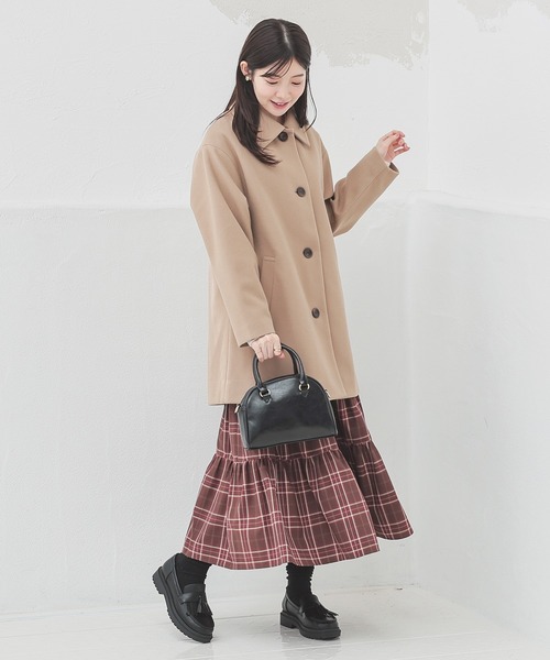 Honeys（ハニーズ）の「ステンカラーコート（ステンカラーコート・レディース・ブラウン系その他/ブラック/アイボリー/ベージュ/杢グレー・S/M/LL/L）」の19枚目の写真