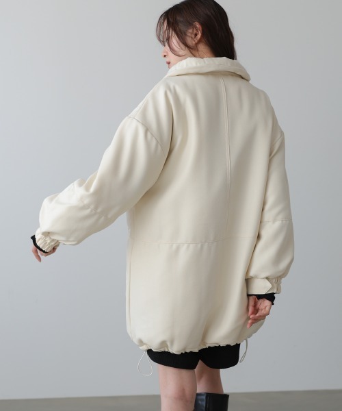 Bab（バブ）の「中綿フロントリボンモンスターコート（ダウンジャケット/コート・レディース・アイボリー/チャコールグレー・M）」の6枚目の写真