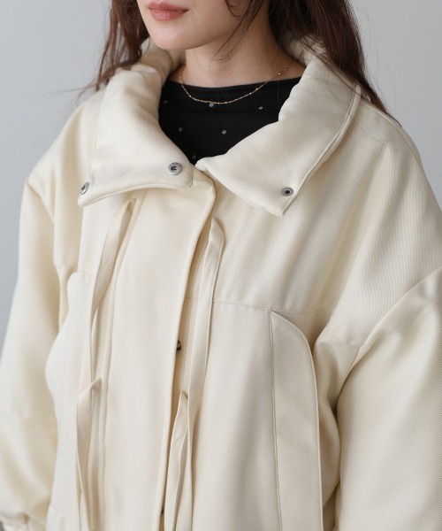 Bab（バブ）の「中綿フロントリボンモンスターコート（ダウンジャケット/コート・レディース・アイボリー/チャコールグレー・M）」の13枚目の写真