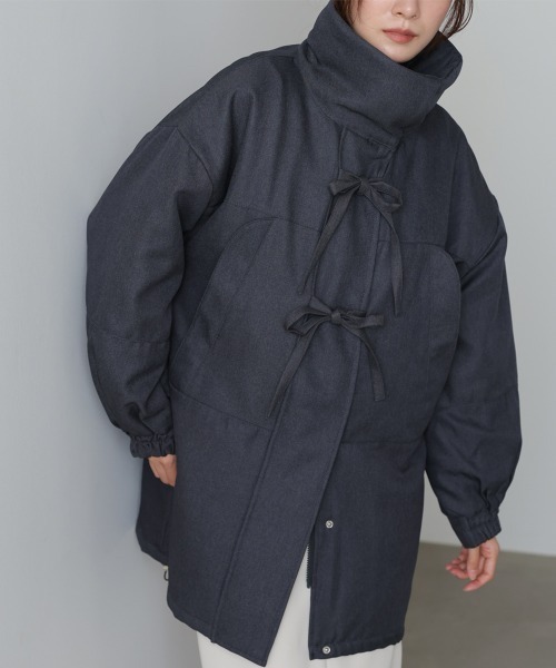 Bab（バブ）の「中綿フロントリボンモンスターコート（ダウンジャケット/コート・レディース・アイボリー/チャコールグレー・M）」の21枚目の写真