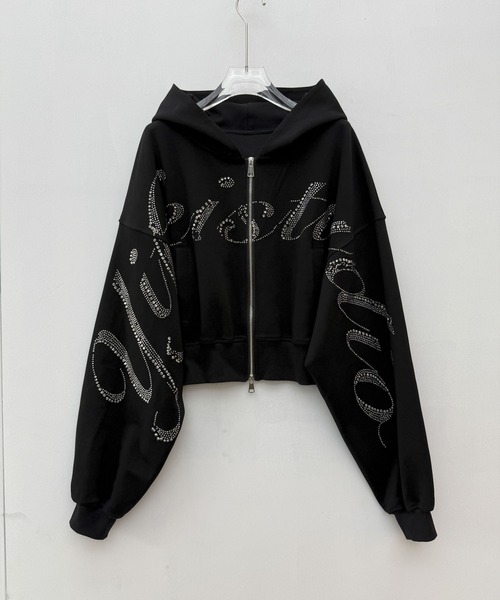 VEILA(ヴェイラ)の「ラインストーンジップパーカー(パーカー・レディース・ブラック・フリー)」の6枚目の写真
