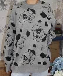 Disney | 【DISNEY/ディズニー】ミッキーマウス&101匹わんちゃん総柄ジャガードニットクルーネック(ニット/セーター)