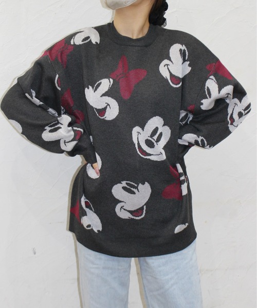 ミッキーマウス柄長袖セーター2色セット セール】【DISNEY/ディズニー】ミッキーマウス＆101匹わんちゃん総柄