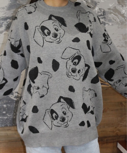 Disney(ディズニー)の「【DISNEY/ディズニー】ミッキーマウス&101匹わんちゃん総柄ジャガードニットクルーネック(ニット/セーター・レディース・スミクロ/ワインレッド/オフホワイト/グレー・MEDIUM/LARGE)」の17枚目の写真