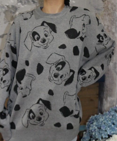 Disney(ディズニー)の「【DISNEY/ディズニー】ミッキーマウス&101匹わんちゃん総柄ジャガードニットクルーネック(ニット/セーター・レディース・スミクロ/ワインレッド/オフホワイト/グレー・MEDIUM/LARGE)」の18枚目の写真