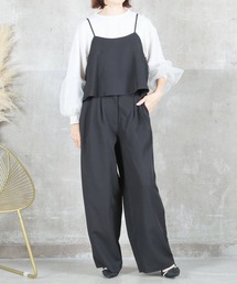 CLOVER DEPOT（クローバーデポ）の「「楽ちん×こなれ」キャミソール＆タックパンツ セットアップ／2WAY仕様（CLOVER DEPOT）（つなぎ/オールインワン）」